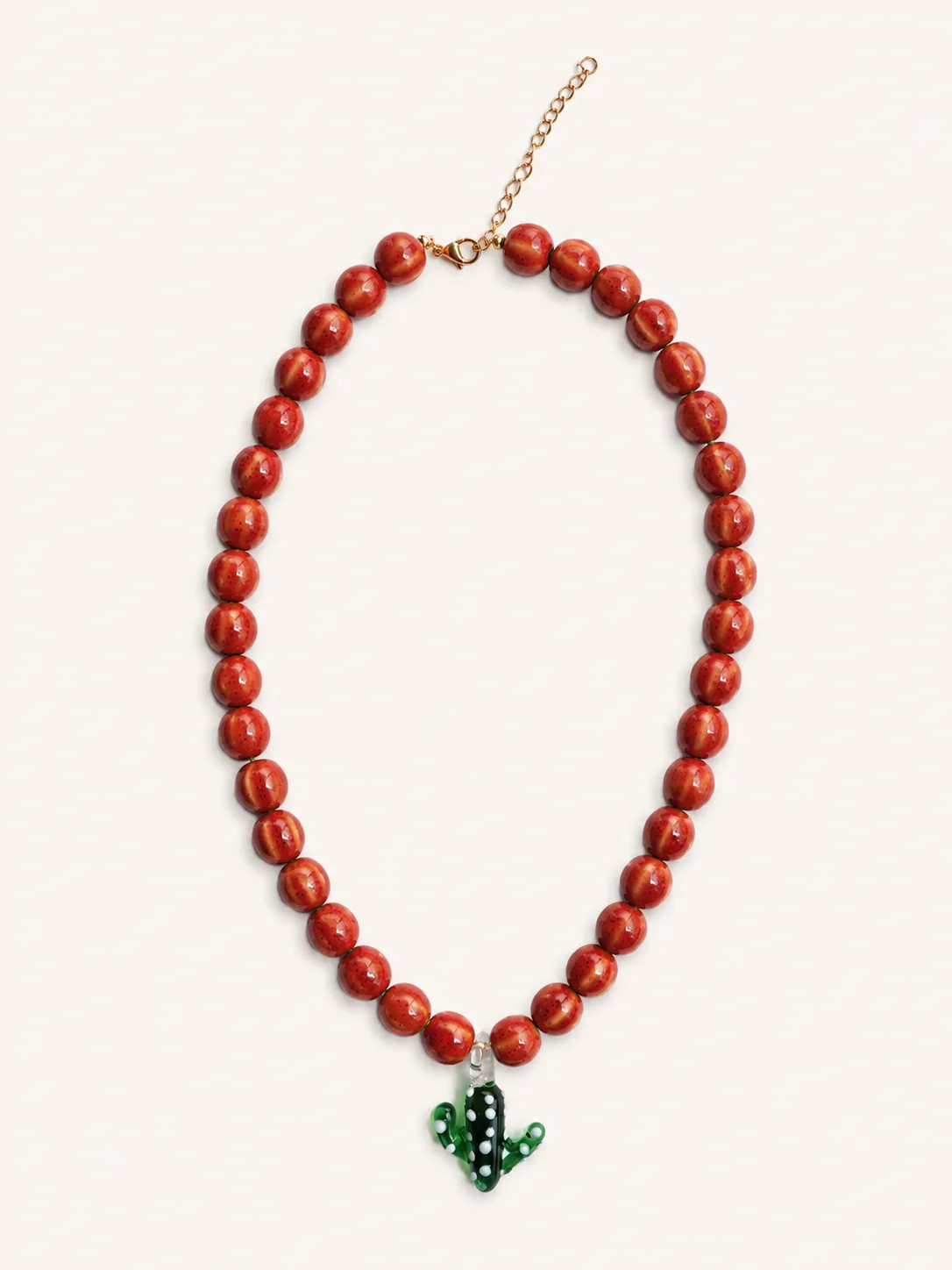 collier-perles-rouges-cactus-fait-main